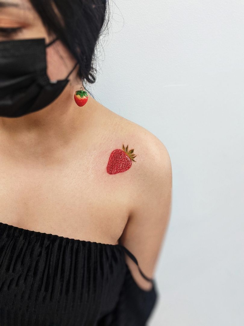 strawberry tattoo