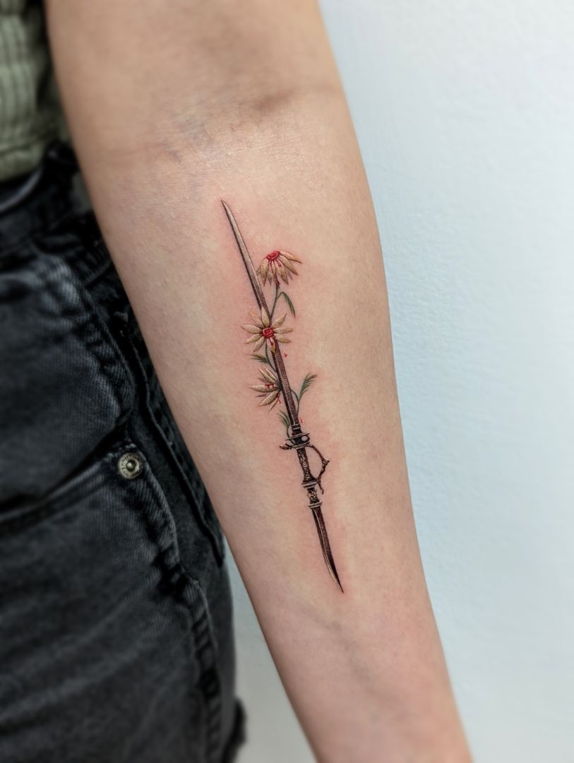 sword flower 02 tattoo