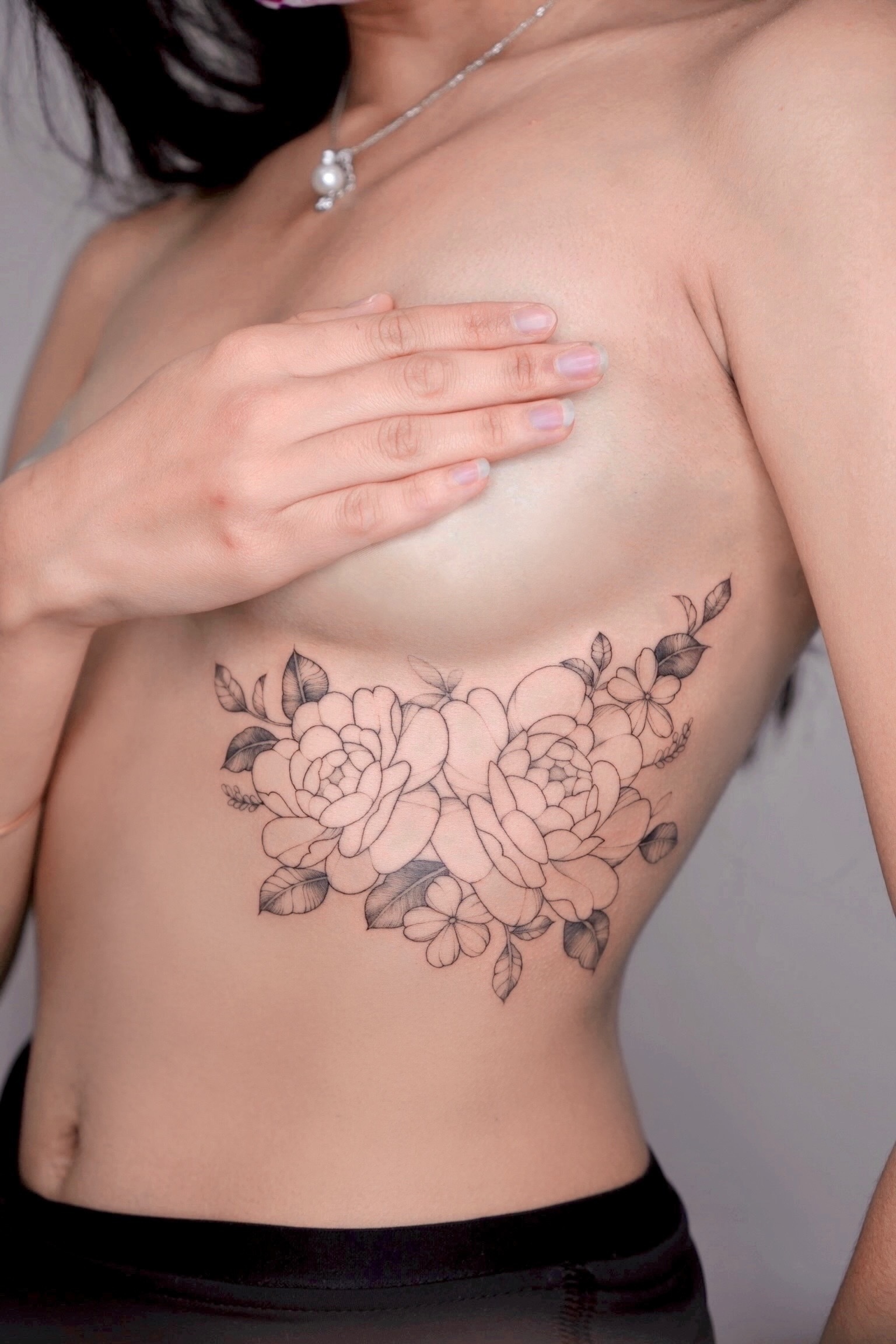 fineline flower tattoo 04