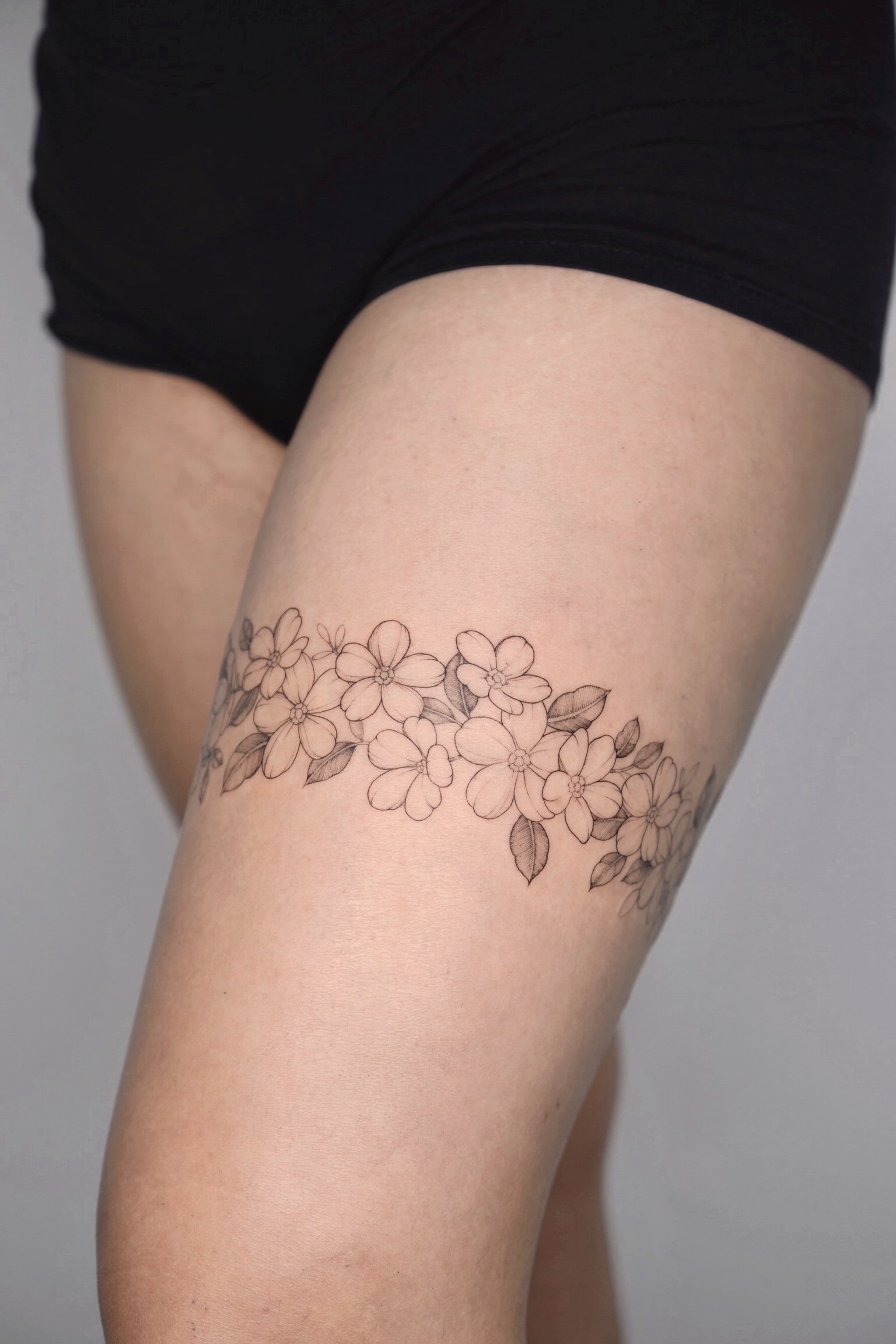 fineline flower tattoo 08